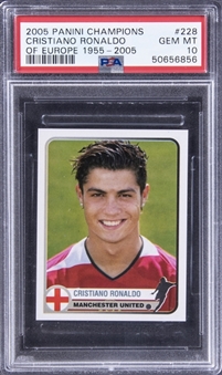 2005 Panini. Champions of Europe 1955-2005 #228 Cristiano Ronaldo - PSA GEM MT 10